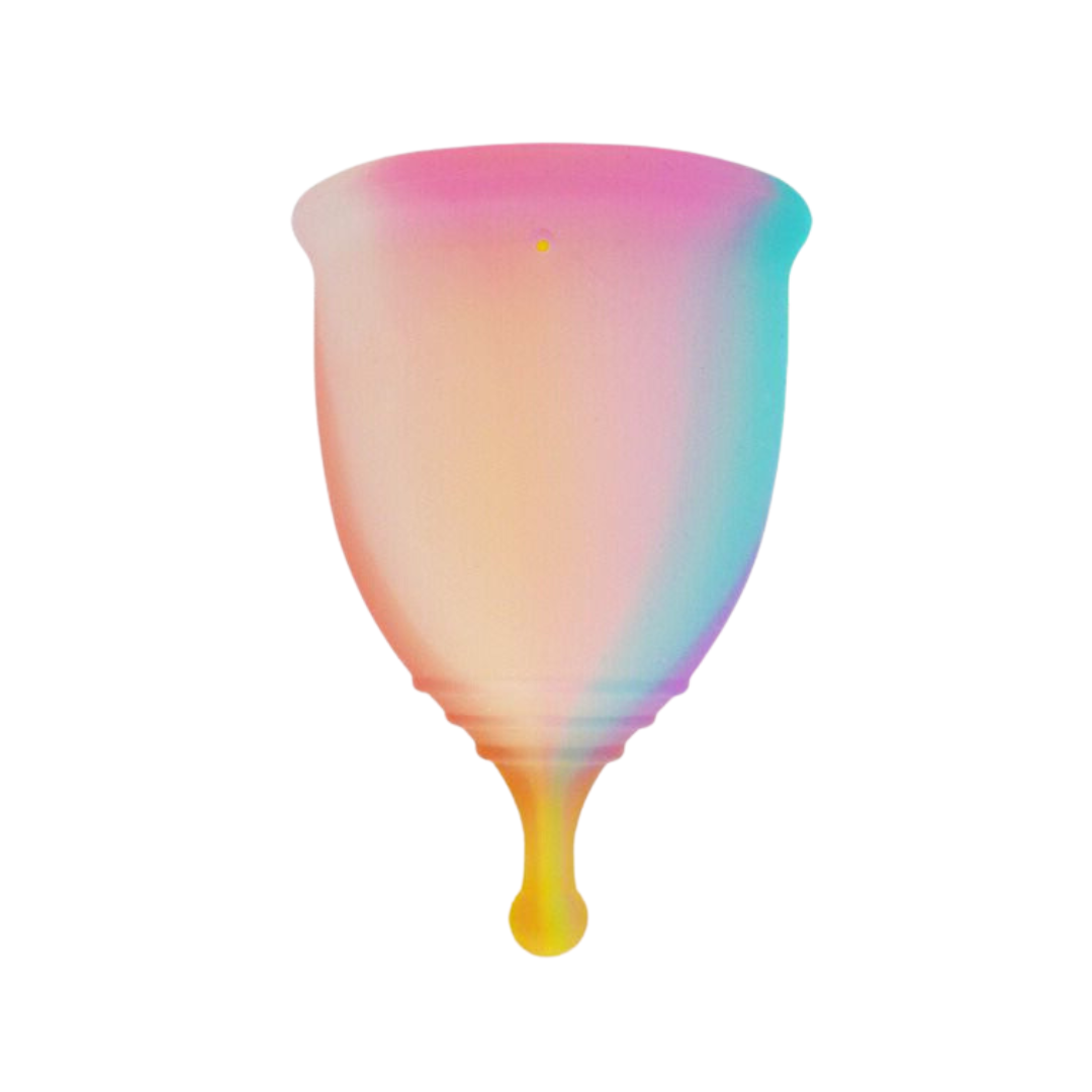 Multi coloured intheflow menstrual cup